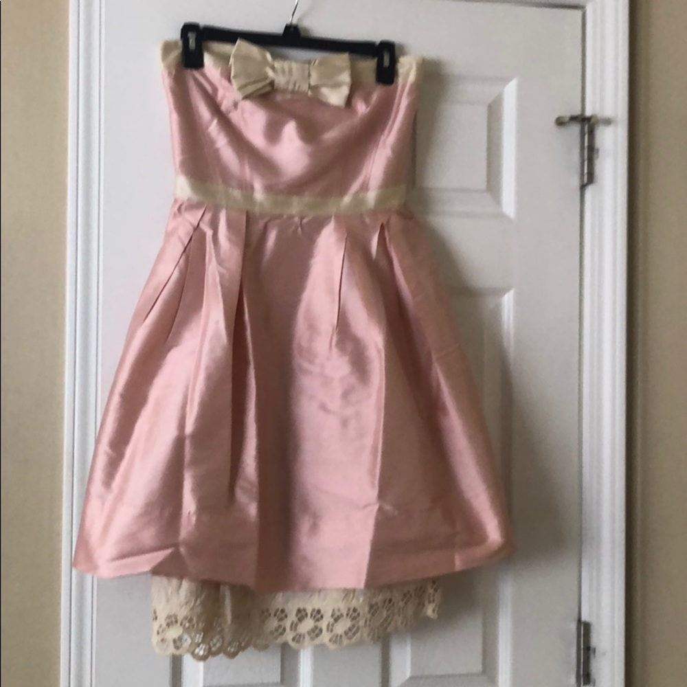 Simple small pink beige midi dress